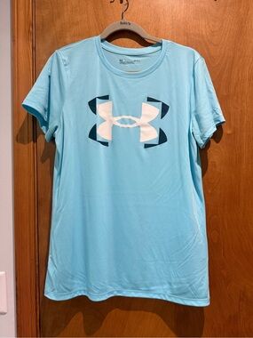 Under Armour Light Blue Logo Short Sleeve Tee